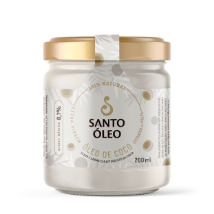 Óleo de Coco Santo Óleo Extra Virgem Polpa 200ml