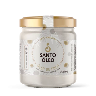 Óleo de Coco Santo Óleo Extra Virgem Polpa 200ml